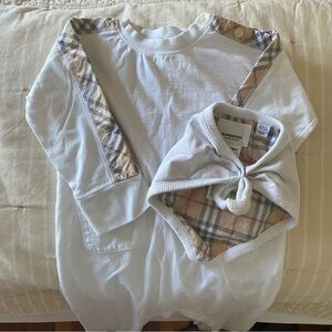 Burberry Baby Onesie and Bib Set